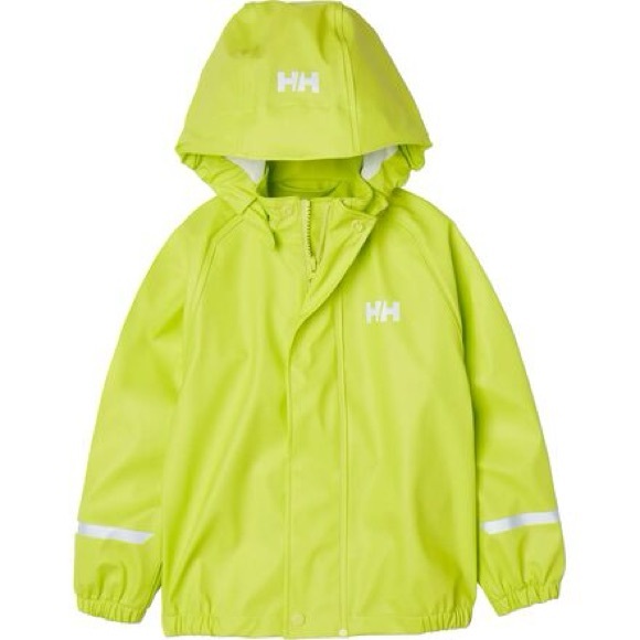 Helly Hansen Bergen 2.0 PU Waterproof Rain Jacket Neon Yellow  Kids 3 - 98 - Picture 1 of 12
